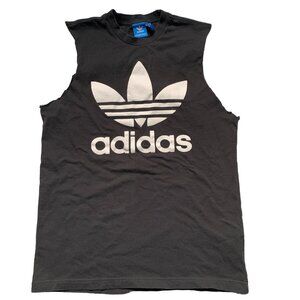 Adidas Men's Sleeveless Cutoff Tee Black White Small